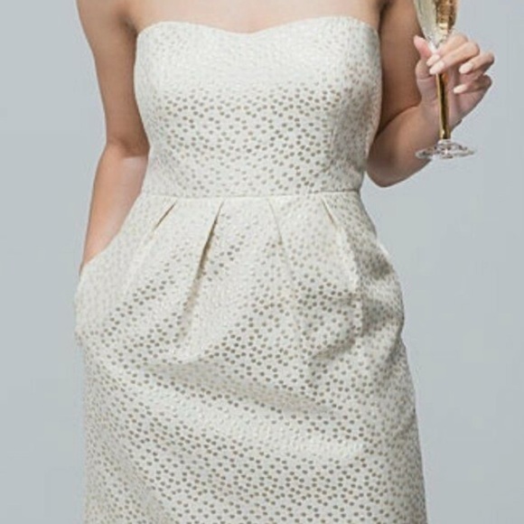 Jenny Yoo collection Elegant Cream Strapless Dress - Picture 1 of 6